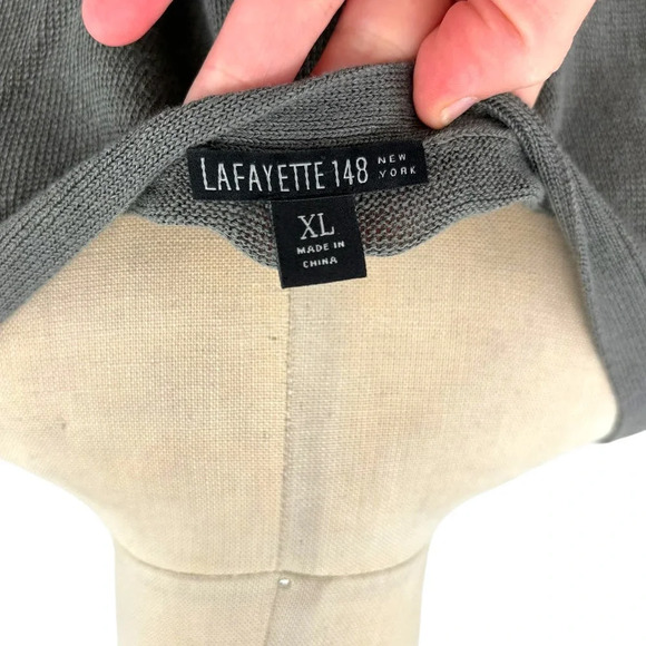Lafayette 148 New York Charcoal Gray Linen Tank Top Size XL - Picture 7 of 9